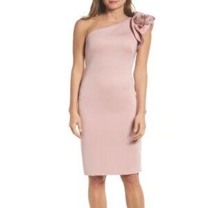 ELIZA J Pink one shoulder floral dress | Feminine party | Size 8‎